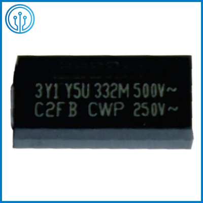 11.4x6.0mm พลาสติกห่อหุ้มชิปตัวเก็บประจุความปลอดภัย 500VAC 10-4700pF Y5P Y5U Y5V