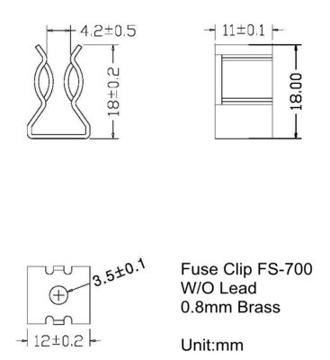 พล็อกในการติดตั้ง AGU 5AG 10x38 มิลลิเมตร นิเคิล Plated ทองแดง PCB Fuse Clip โซลารี PV จระเข้ Fuse Bracket