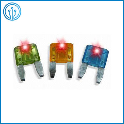ISO 8820 ไฟ LED แสดงสถานะหลายสี PA66 ฟิวส์ใบมีดอัตโนมัติ Tan Mini 30 Amp Car Fuse